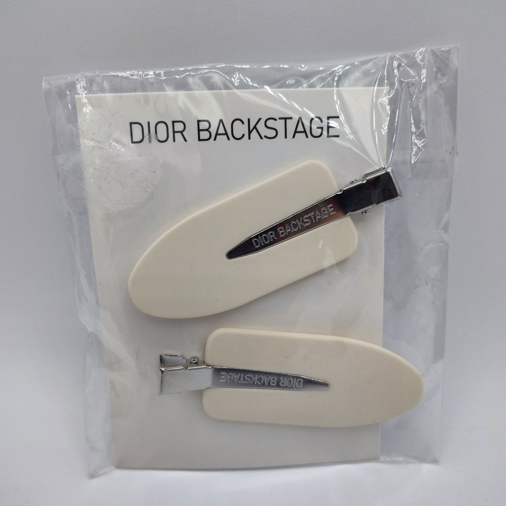 DIOR BACKSTAGE Hair Clips 2pc White Runway Stylist Tools Authentic GWP Pro NIP